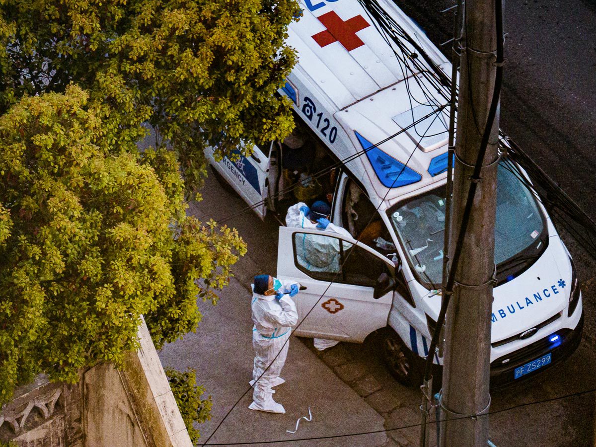 nurses outside the building